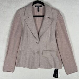Marc Cain 100% Virgin Wool Knit Blazer Women's Size N5 (US 10) Rose Jacket NWT